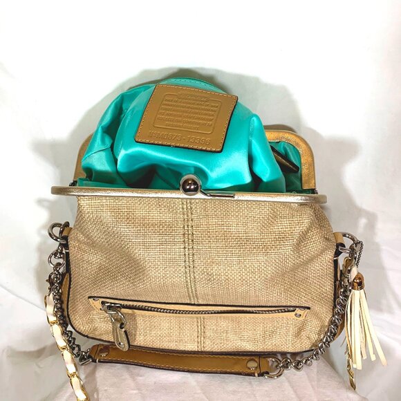 Coach Bonnie Straw and Leather Demi Bag - Picture 3 of 3